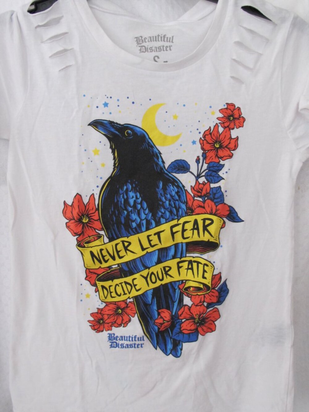 New - Beautiful Disaster Never Let Your Fear Decide T-Shirt - Picture 2 of 10